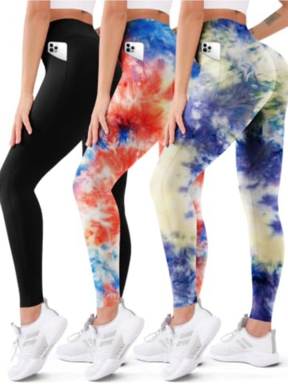 3 Pack High Waisted Leggings Butt Lift Tummy Control Yoga